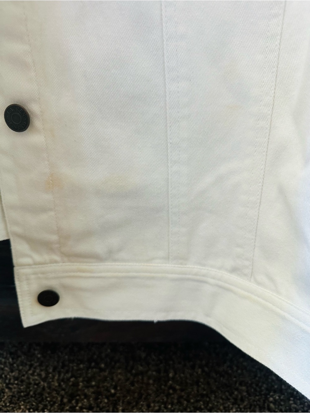 Ralph Lauren White Denim Trucker Jacket with Red Accent - Picture 2 of 8